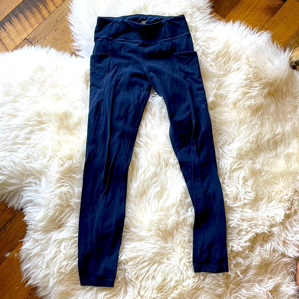 Athleta Girl navy Stash Your Treasures tights 14